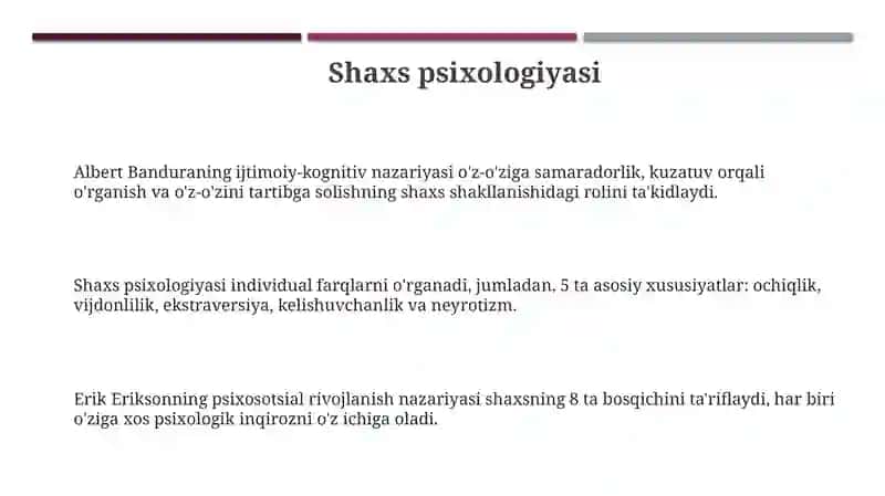 Pisxologiyaning asosiy vazifalari va yo'nalishlari 3