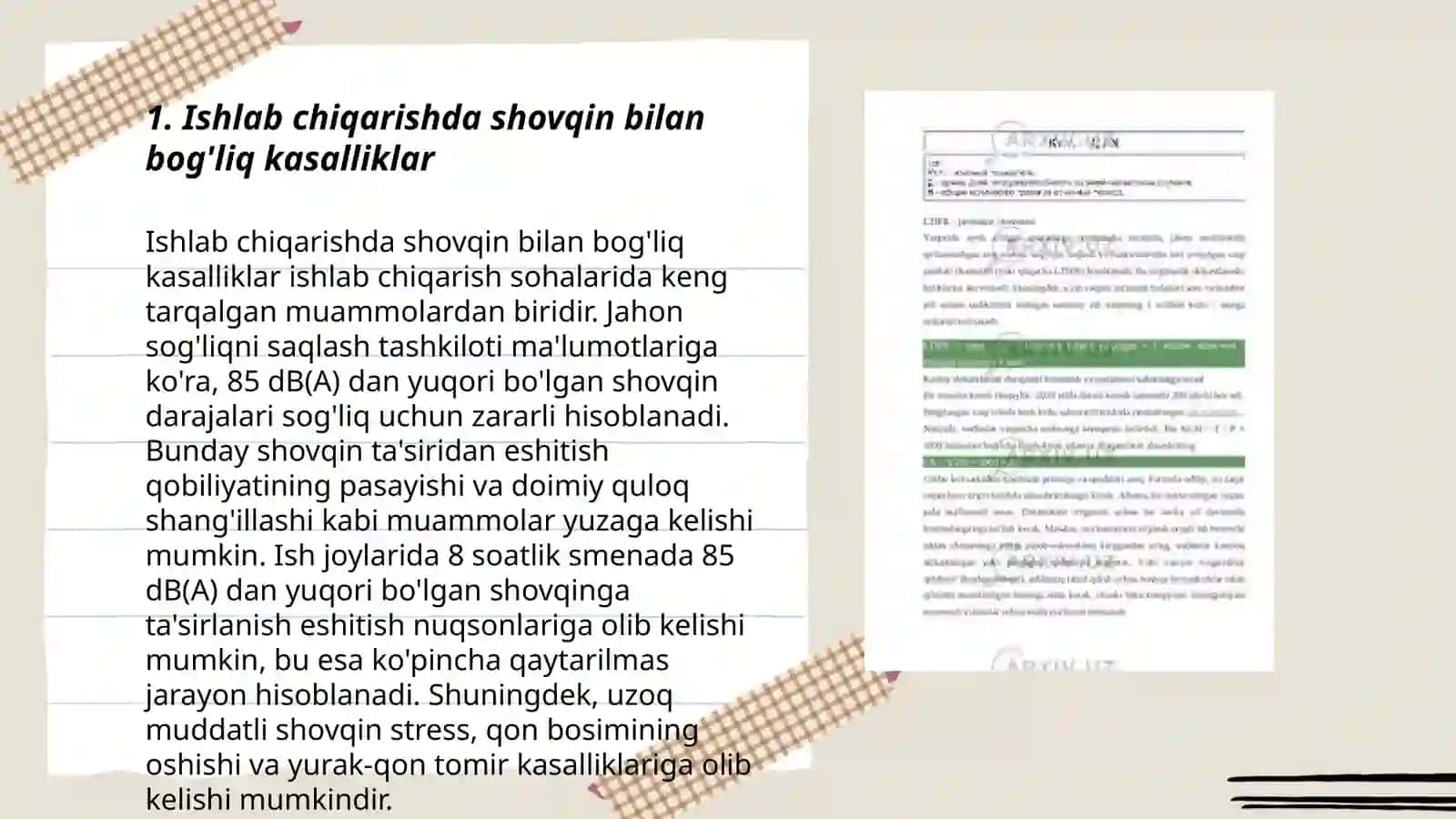 Ishlab chiqarishga oid zararlar va kasalliklar 3