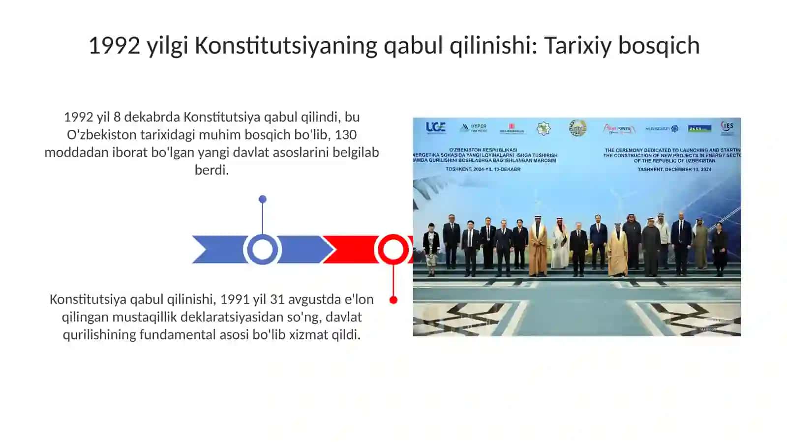 1992 yil o'zbekiston konstitutsiyasining qabul qilinishi va ahamiyati. Davlat ramzlari 3