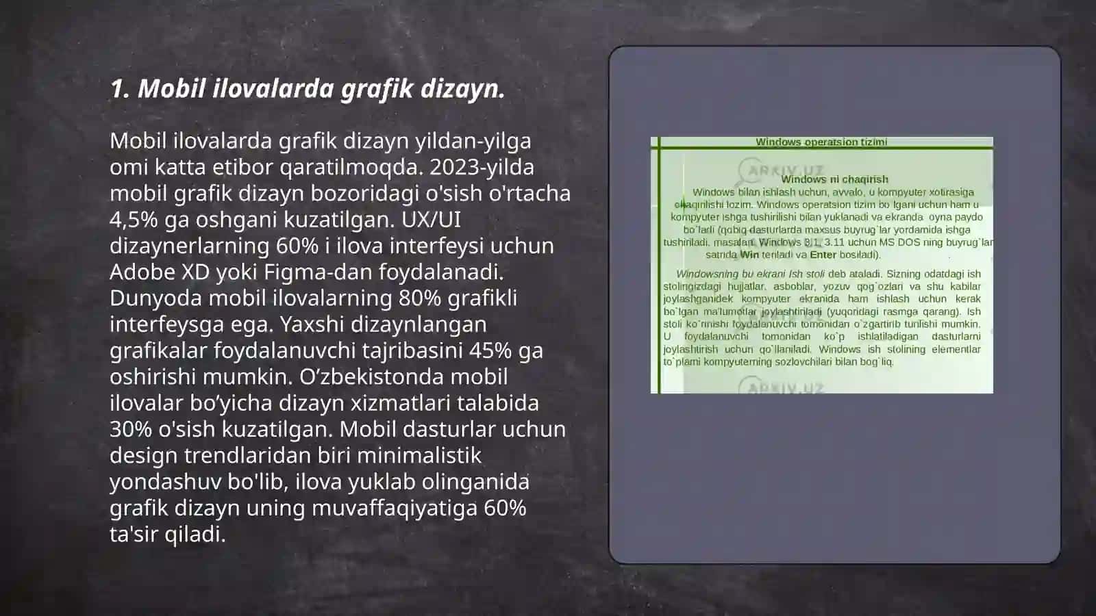 Mobil texnalogiyalarining grafik imkoniyatlari 3