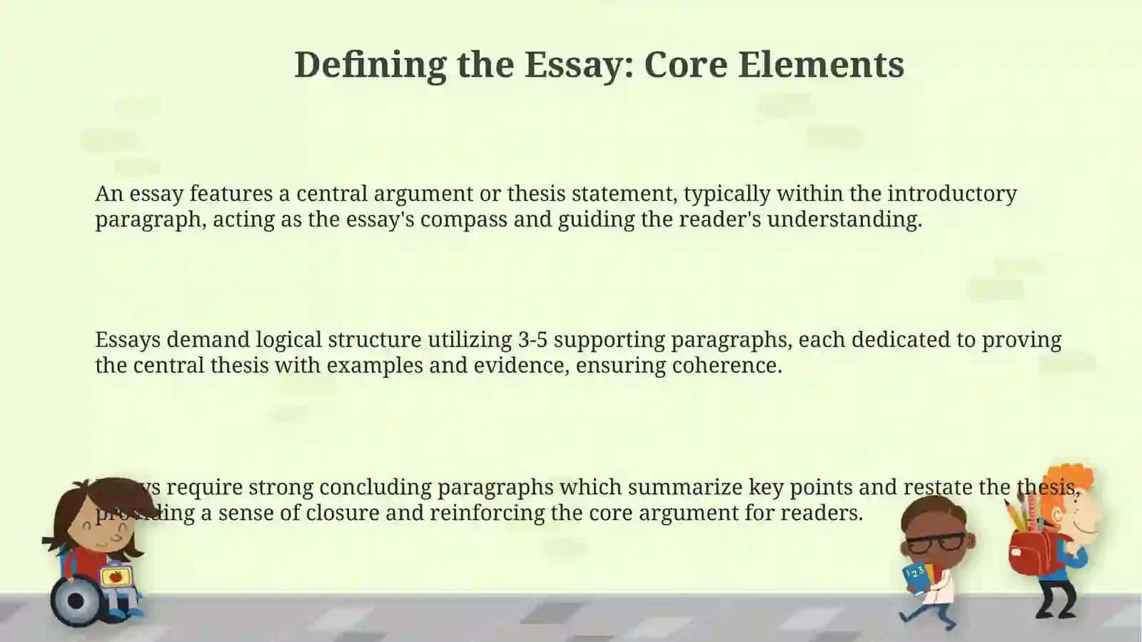 What is an essay like? 3