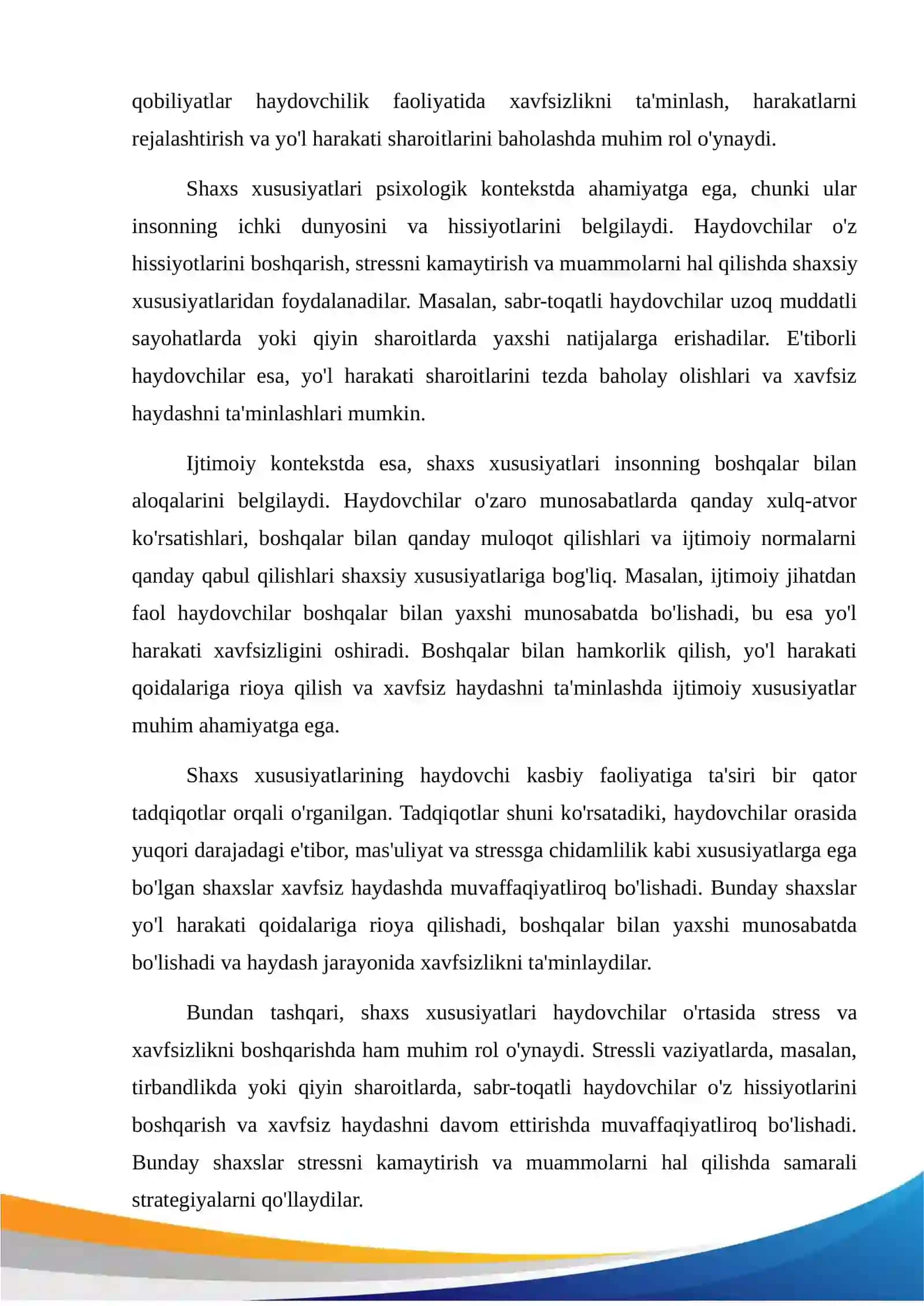 Shaxs xususiyatlarining haydovchi kasbiy faoliyatiga ta'siri 3
