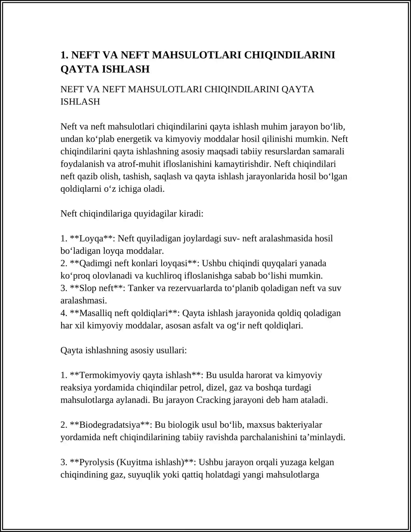 NEFT VA NEFT MAHSULOTLARI CHIQINDILARI ASOSIDAGISINTEZLAR 3