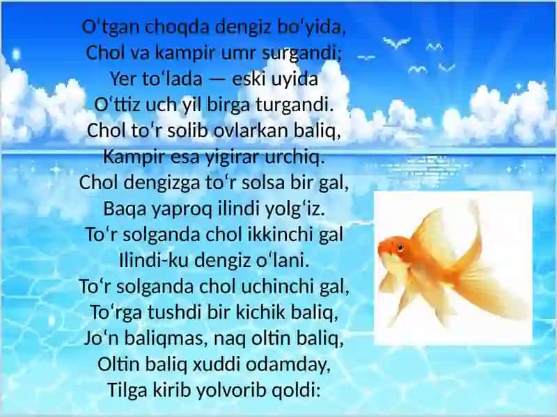 BALIQCHI VA BALIQ HAQIDA ERTAKA by S. Pushkin 3