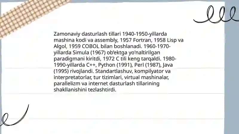 Zamonaviy dasturlash tillari: tarixi va turlari 3