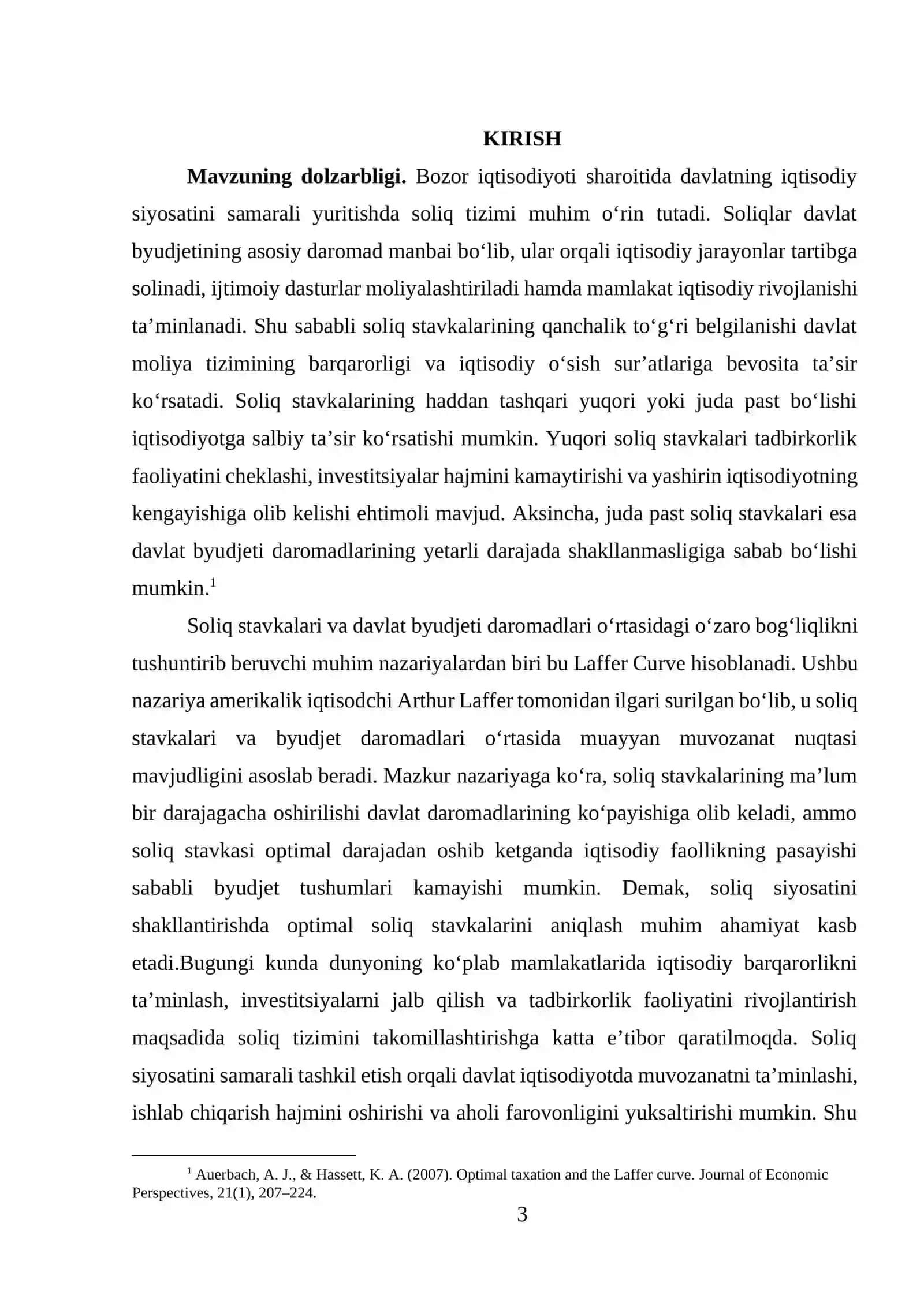 "DINAMIK IQTISODIYOT" KURS ISHI 3