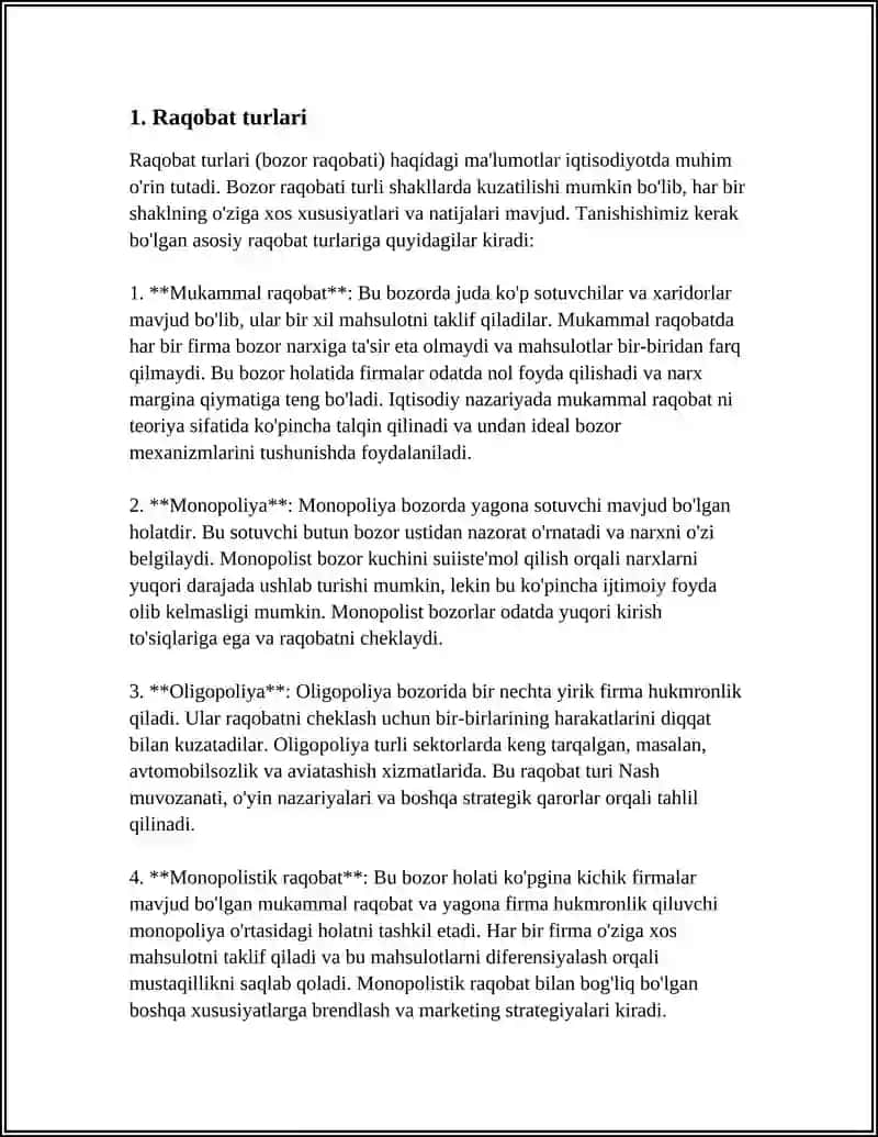 RAQOBAT VA MANOPOLIYA 3