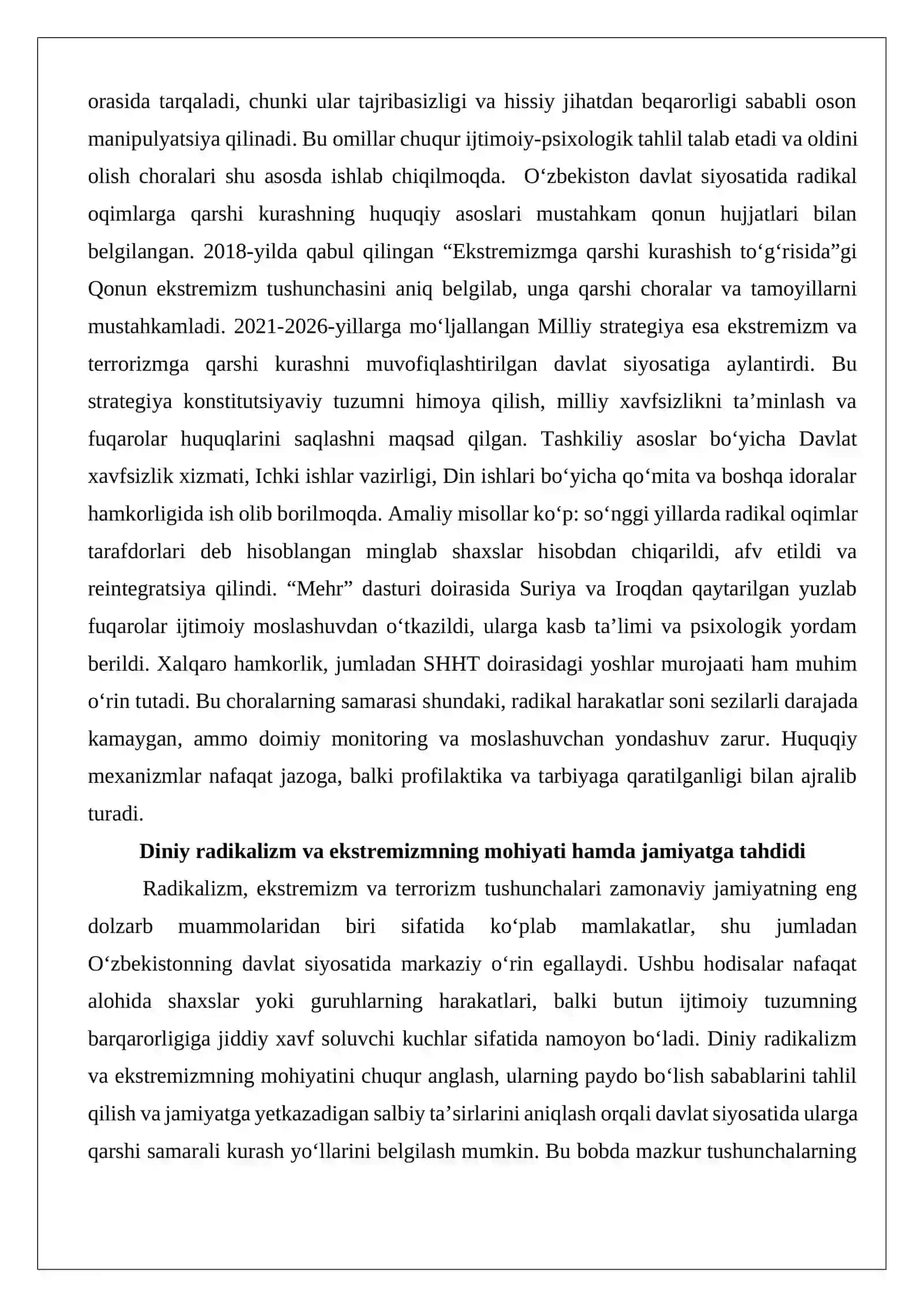 O‘zbekiston davlat siyosatida radikal oqimlarga qarshi kurashning yo‘nalishlari 3