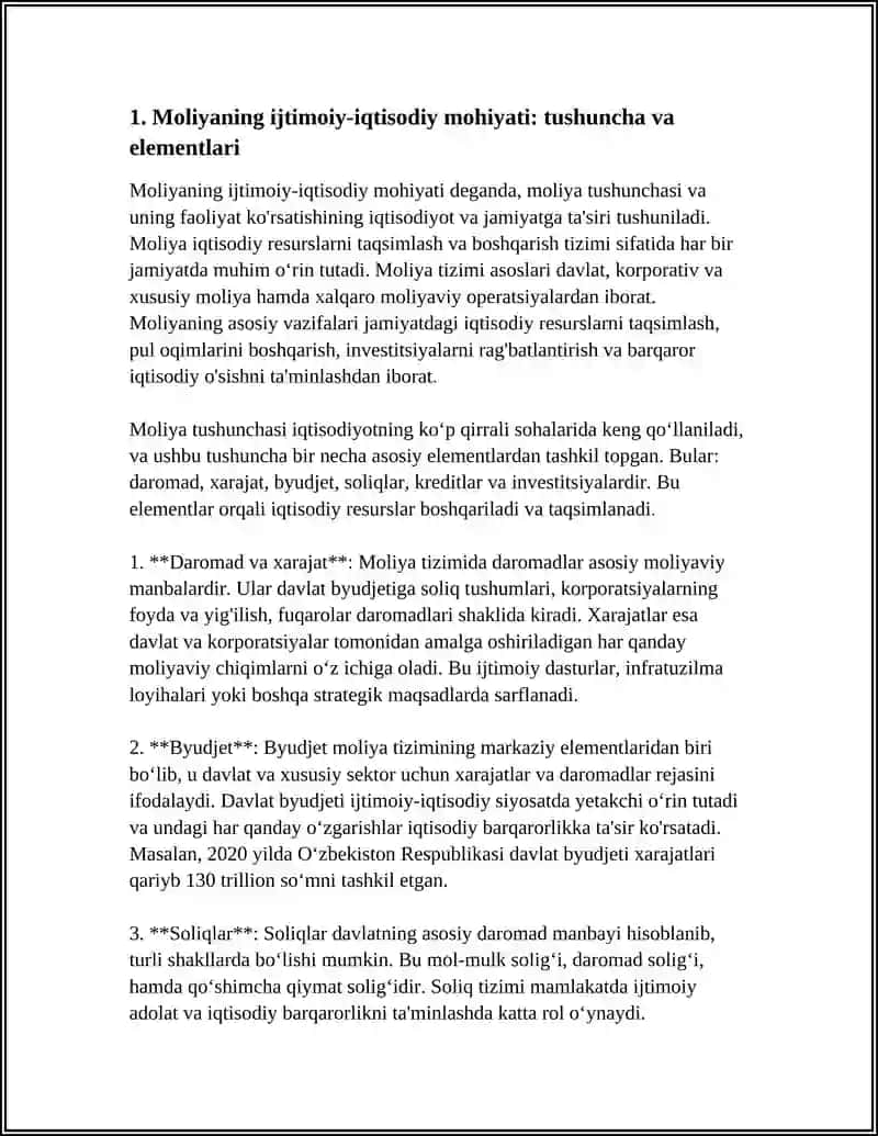 Moliyaning Ijtimoiy-Iqtisodiy Mohiyati va Funksiyalari 3