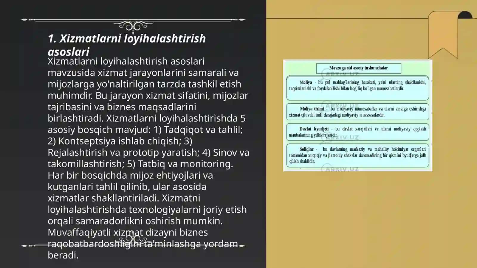Xizmatlarni loyihalashtirish, yaratish va xarid jarayonida sifatni boshqarish 3
