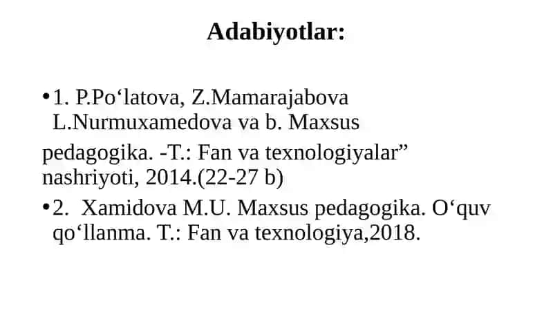 Ma’ruza: Yordamchi maktablarda ta’lim nazariyasi 3