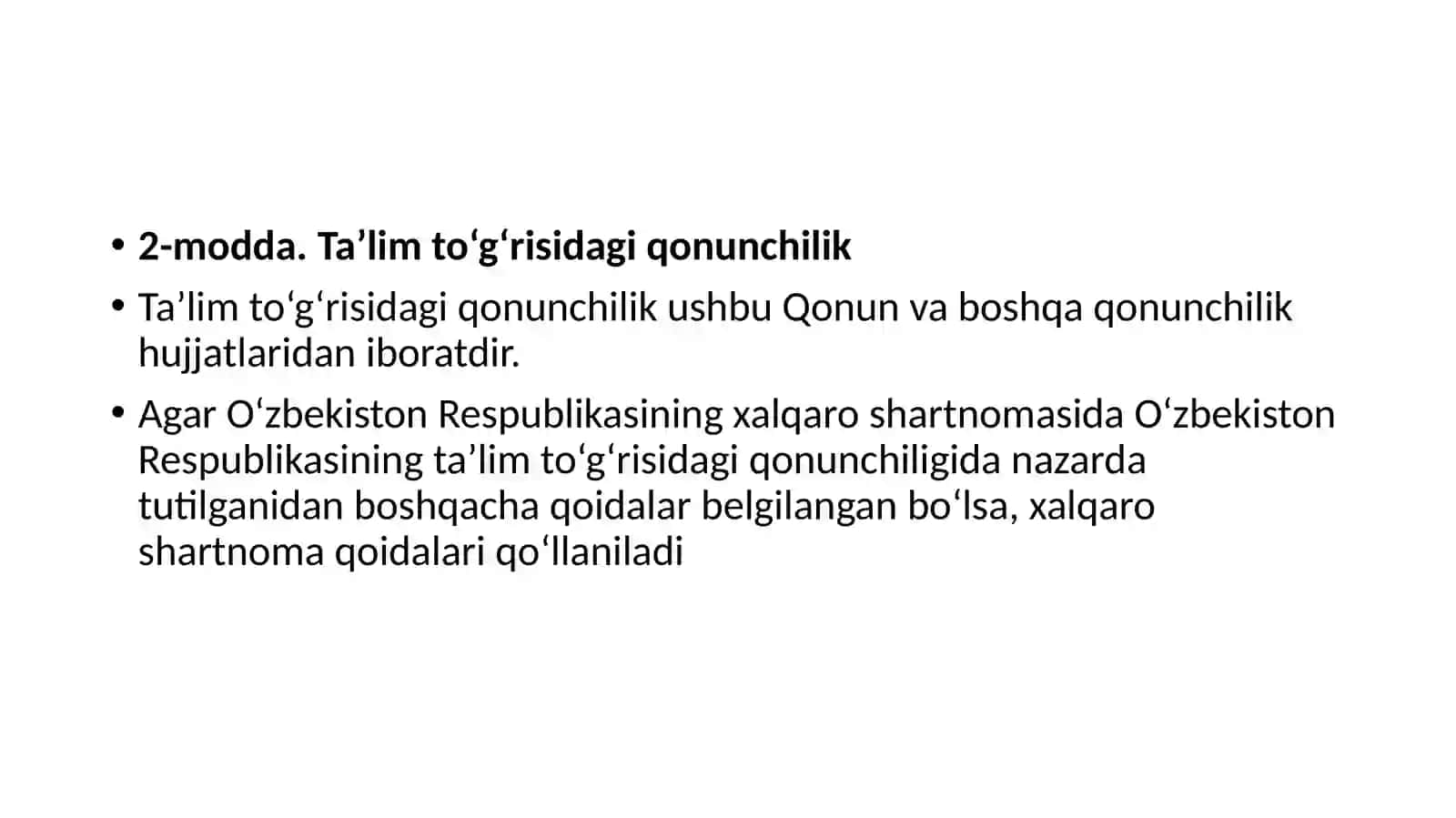 O‘zbekiston Respublikasining Qonuni Ta’lim to‘g‘risida 3