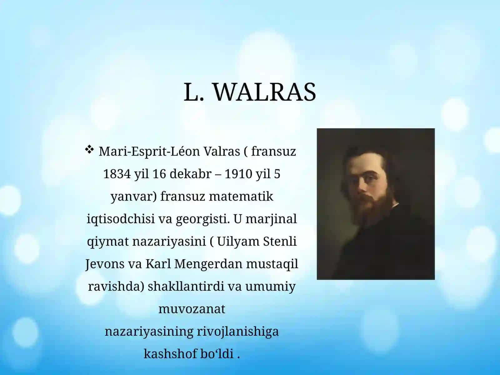 LEON WALRASNING UMUMIY IQTISODIY MODELI 3