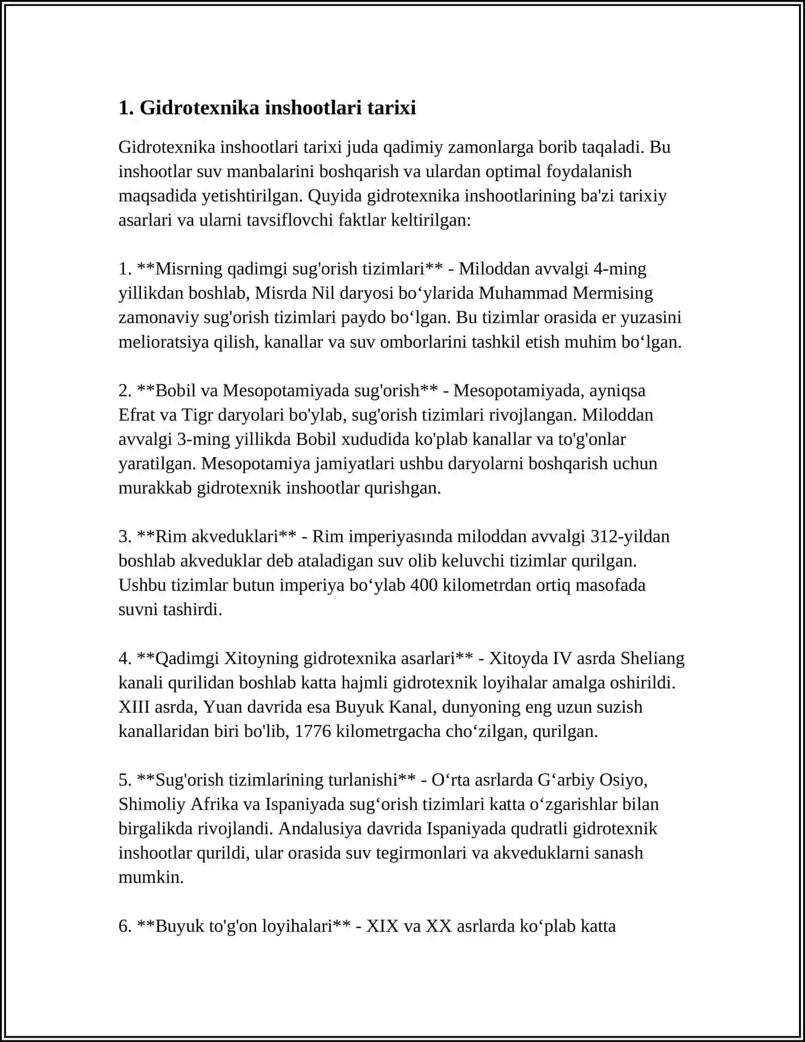 GIDROTEXNIKA INSHOATLARI DAVLAT KADASTR VA GEOFAZOVIY MA'LUMOTLARI 3