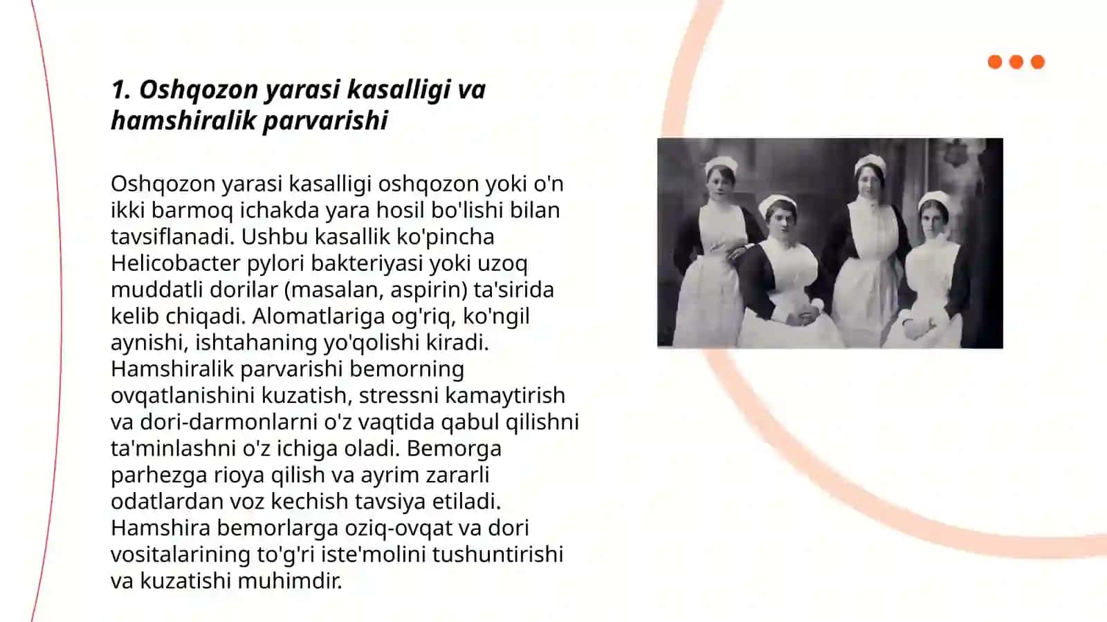 Meda ichak yo'llari muammolarida bemorlarga hamshiralik parvarishi 3