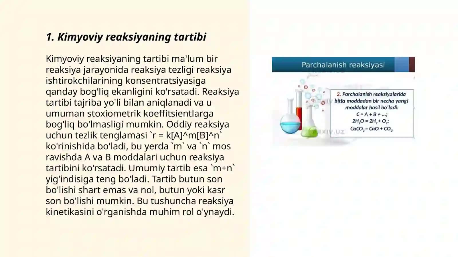 Reaksiyaning tartibi molekulyarligi 3
