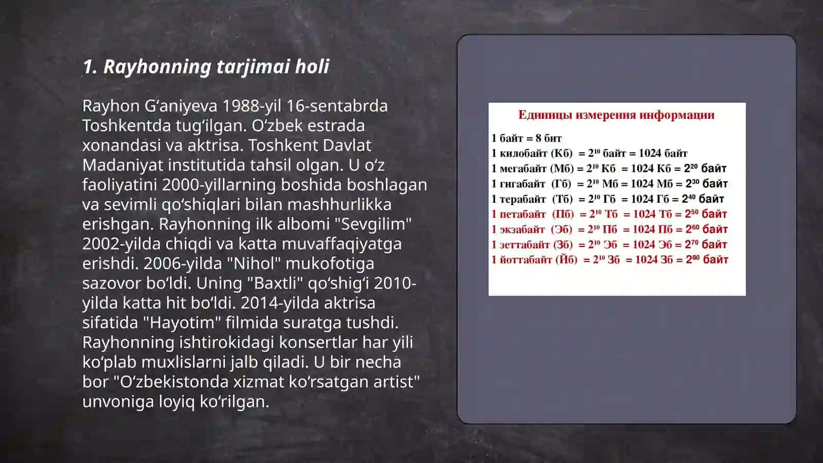Rayhon qoshiqchi haqida taqdimot 3