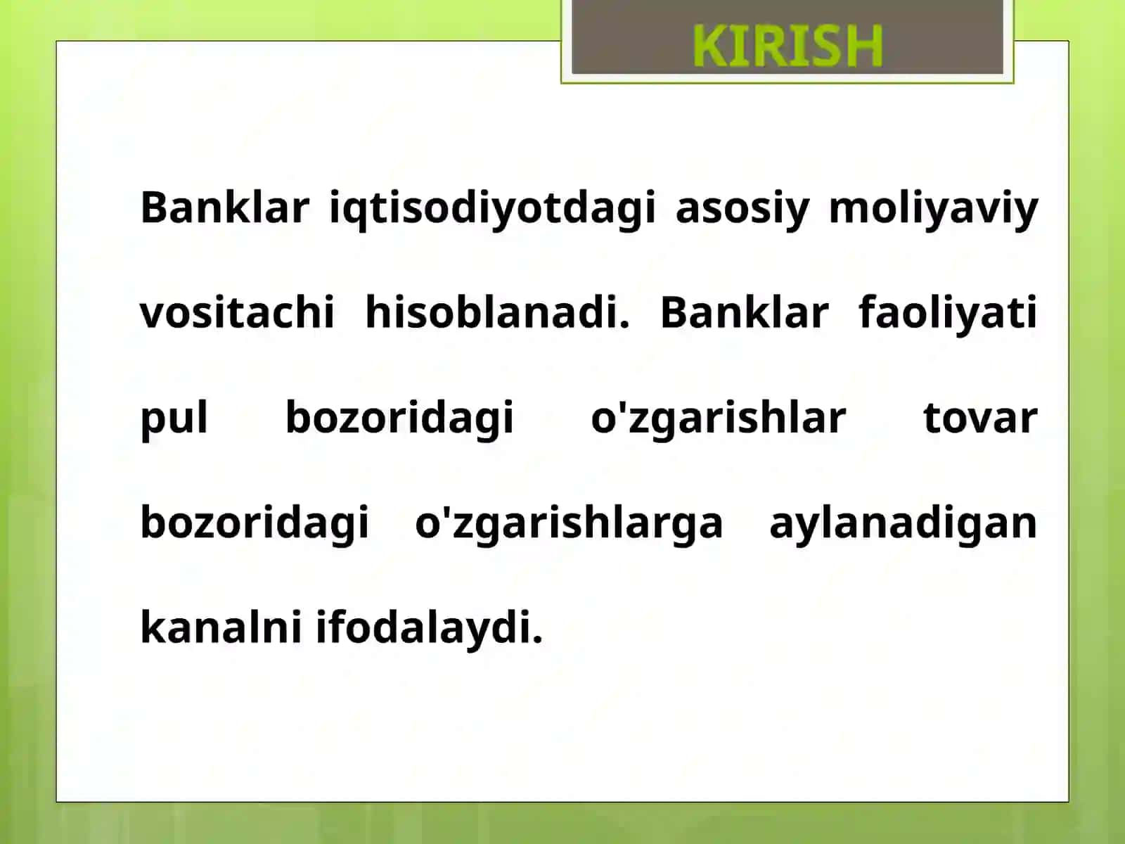 Banklar, bank tizimi va uning rivojlanish bosqichlari. 3
