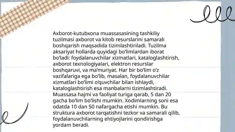Axborot-kutubxona muassasasining boshqaruv tuzilmasi: tashkiliy va funksional 3