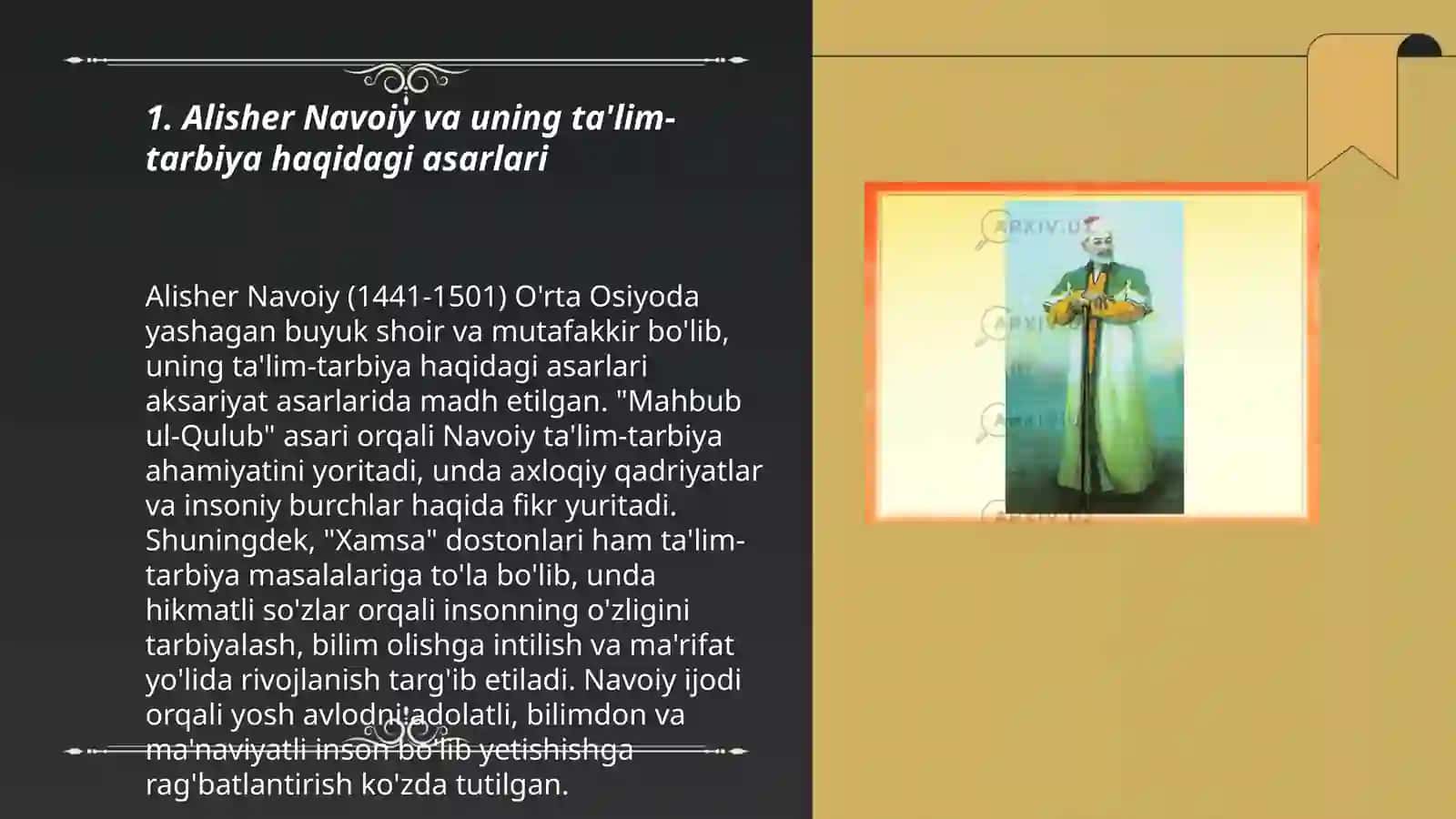 Alisher Navoiyning ta'lim-tarbiya toʻgʻrisidagi qarashlari 3