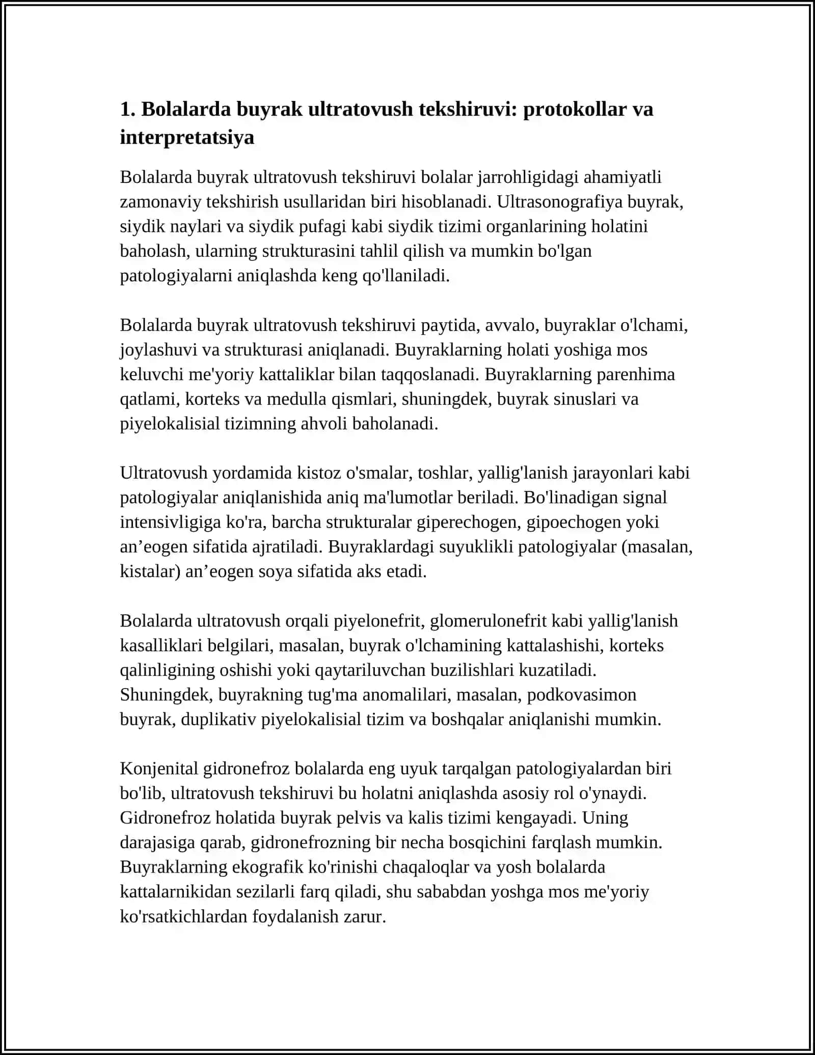 BOLALAR JARROHLIGIDA ZAMONAVIY TEKSHIRISH USULLARI(BUYRAK,SIYDIK NAYLARI,SIYDIK PUFAGI NUR TEKSHIRISH USULLARI) 3