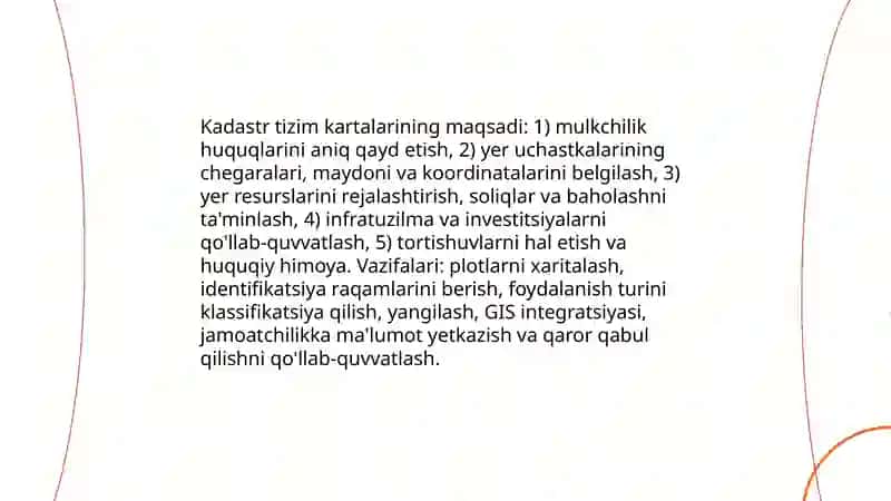 Kadastr tizim kartalarini tuzish 3