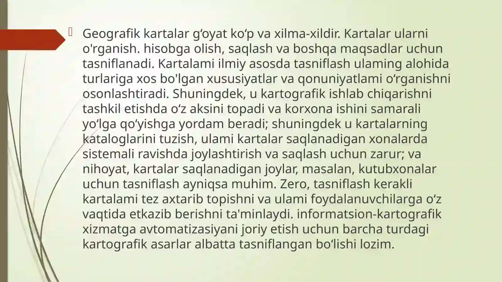 Geografik kartalar va atlaslarni tahlil qilish va baholash 3