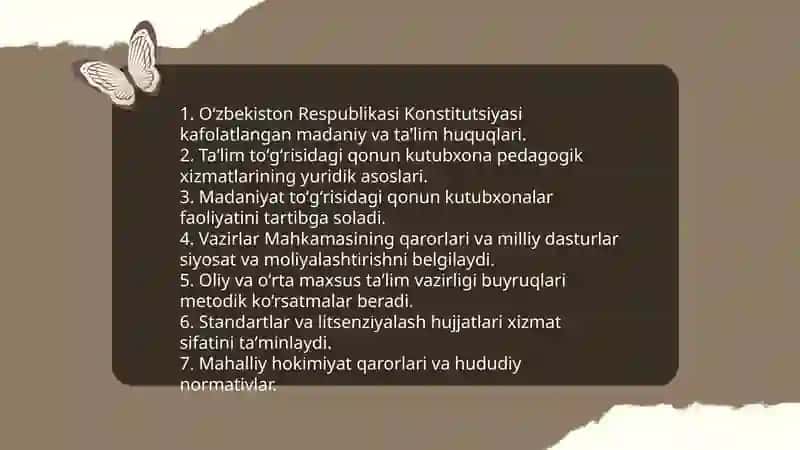 Kutubxona pedagogik faoliyatining normativ-huquqiy taʼminoti 3