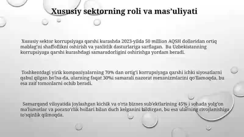 Korrupsiyaga va poraxoʻrlikka qarshi kurashish toʻgʻrisida 3