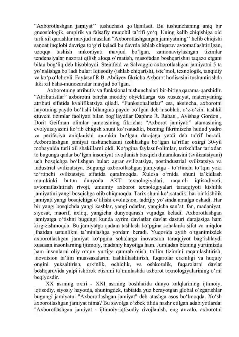 Axborotni jamiyatda tutgan o‘rni va ahamiyati (1-qism) 3