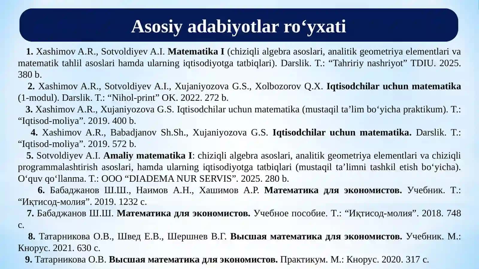 Matritsa rangi va teskari matritsa 3