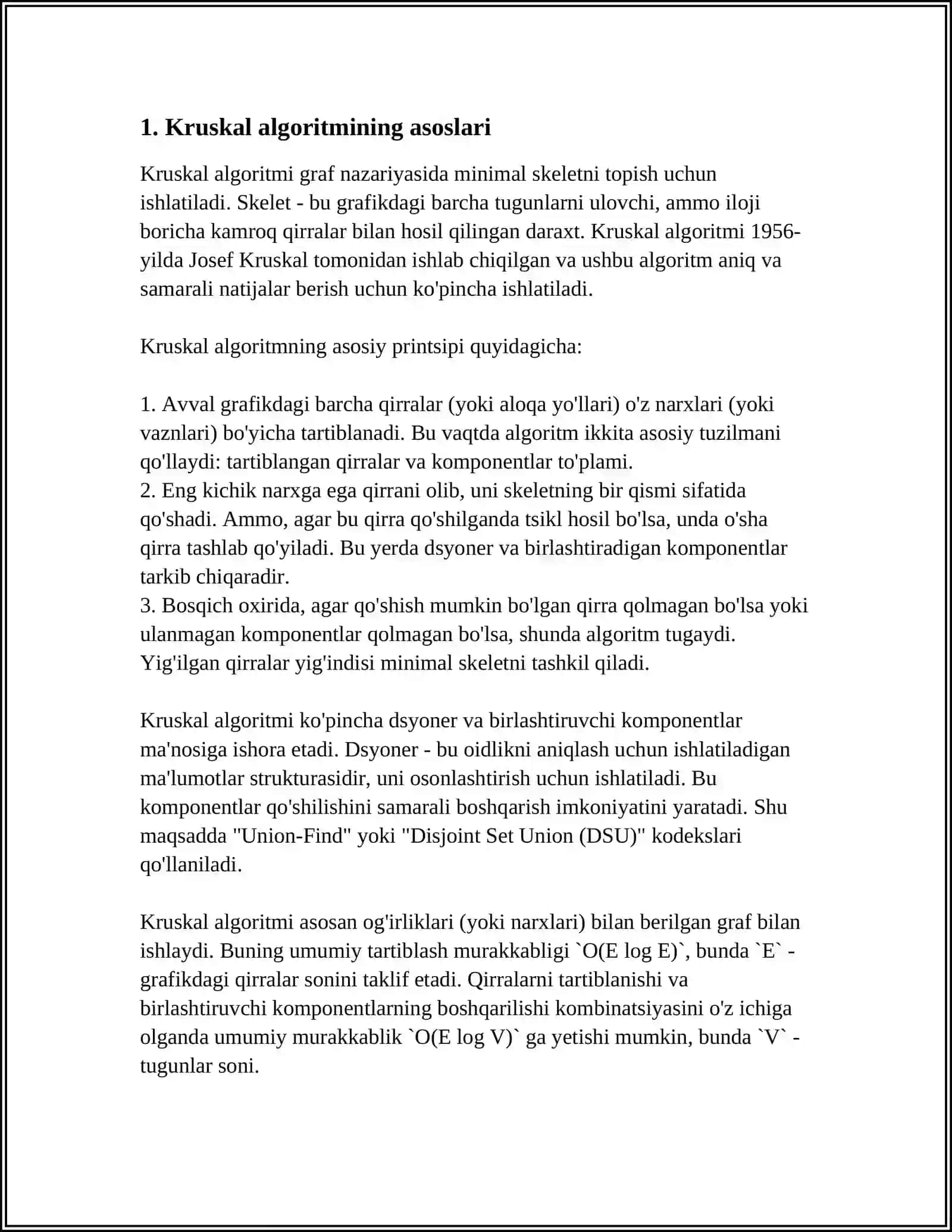KRUSKAL ALGORITMI 3