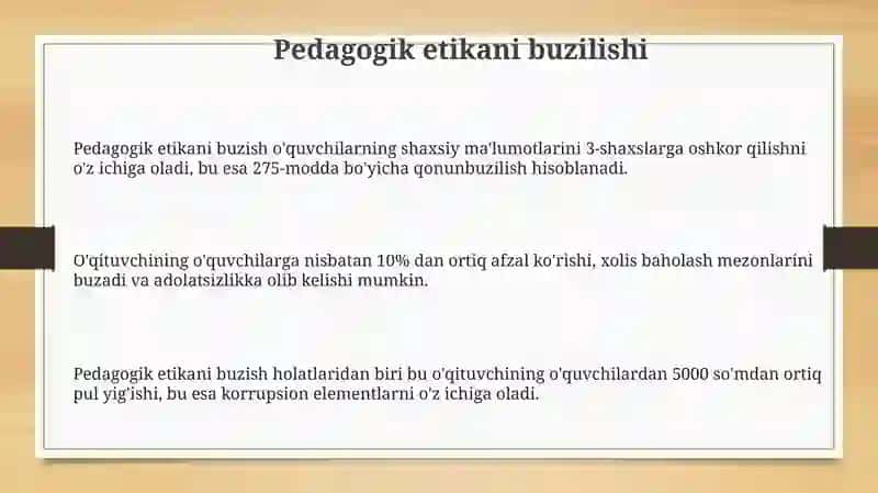Pedagogik etikani buzilishi 3