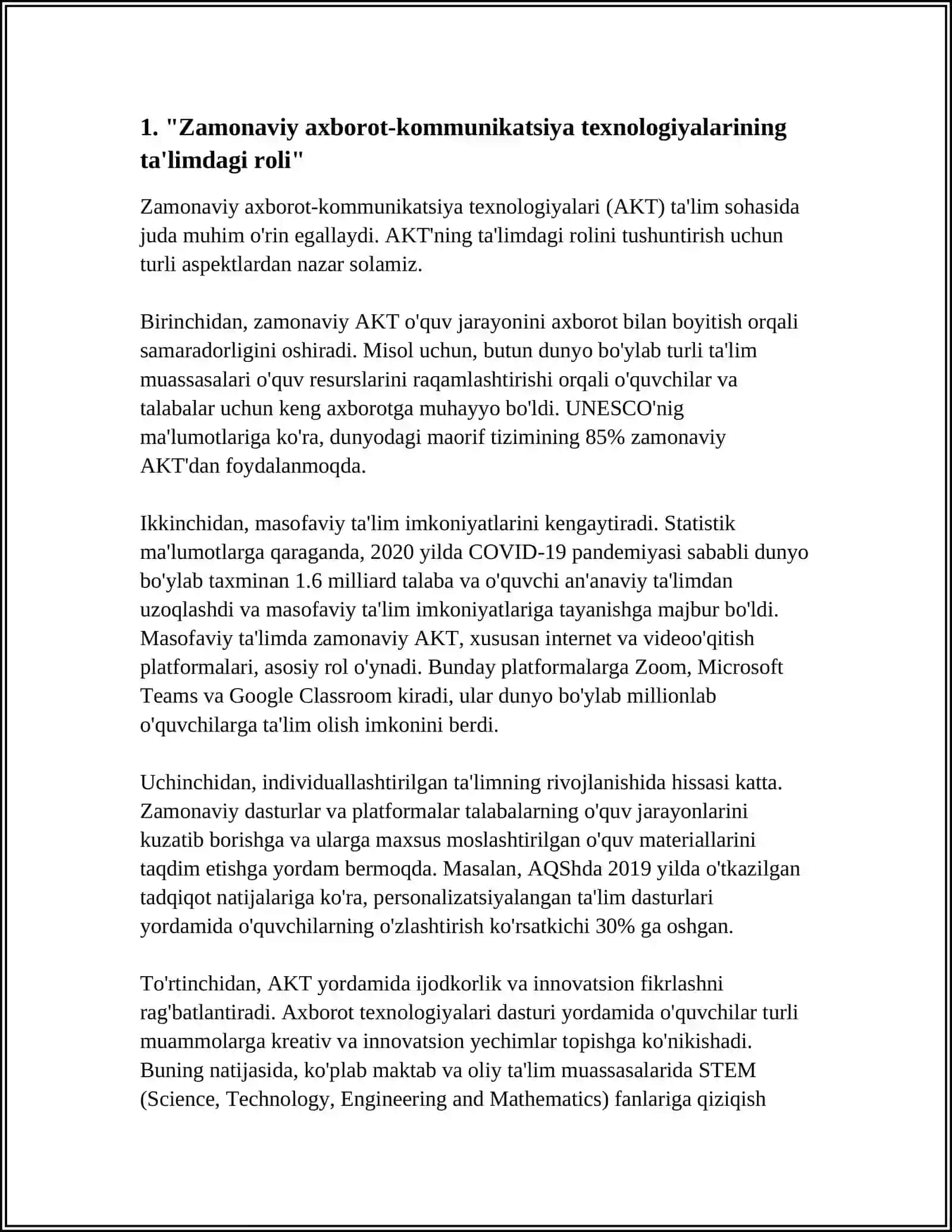 ZAMONAVIY AXBOROT-KOMMUNIKATSIYA TEXNOLOGIYALARI VA ULARNING DEDAKTIK IMKONIYATLARI 3