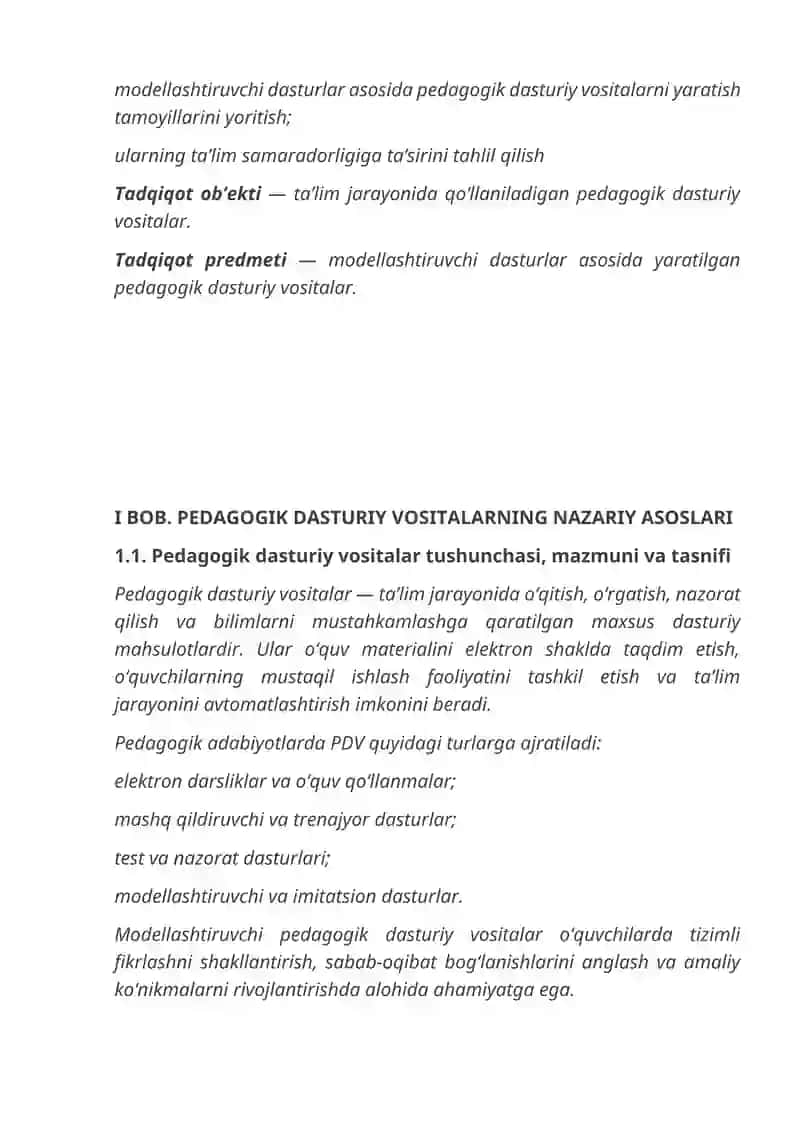 Modellashtiruvchi dasturlar asosida pedagogik dasturiy vositalar 3