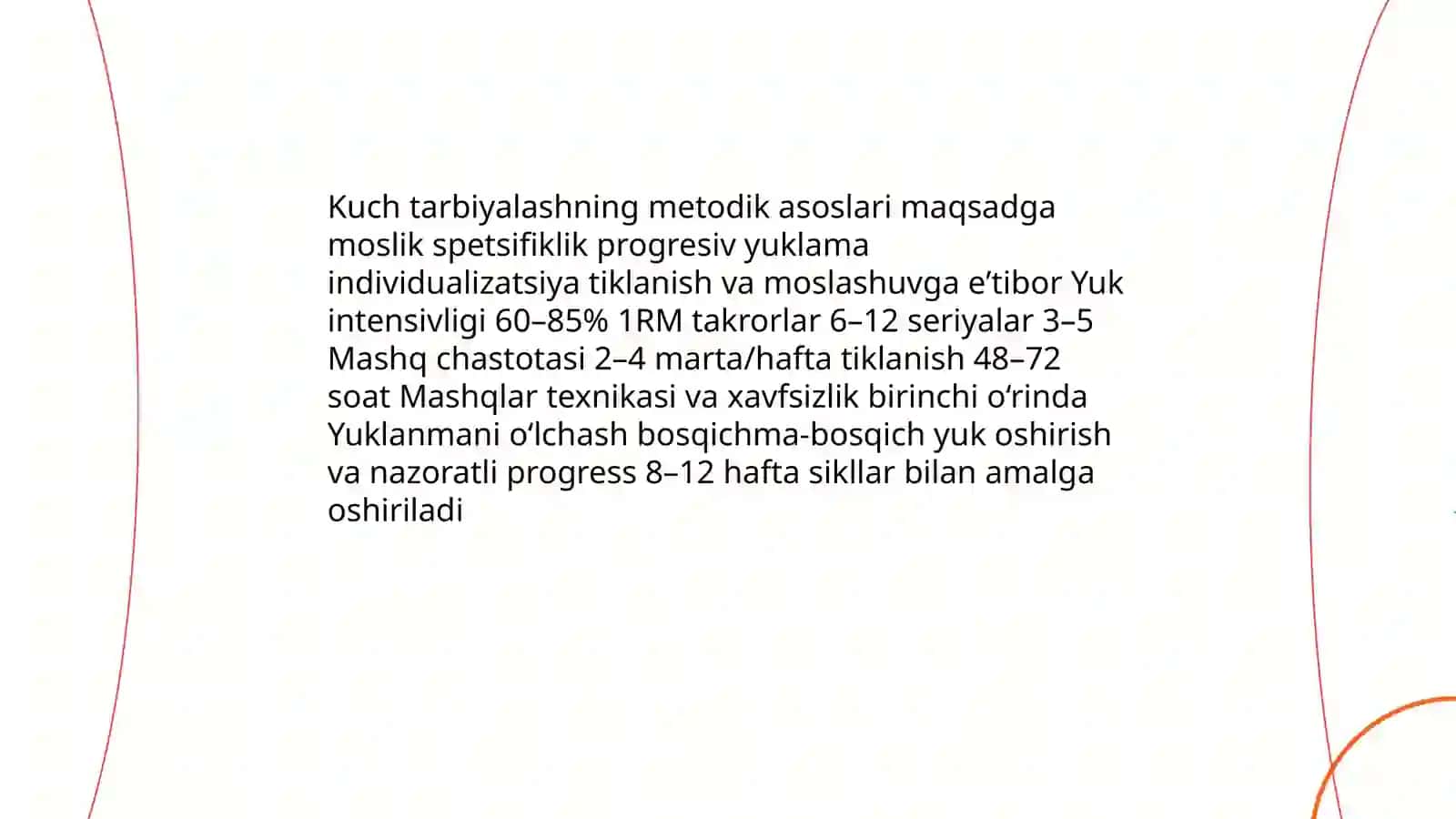 Jismoniy sifatlarni ( kuch, tezkorlik, chaqqonlik, egiluvchanlik, chidamlilik) tarbiyalash metodikasi 3