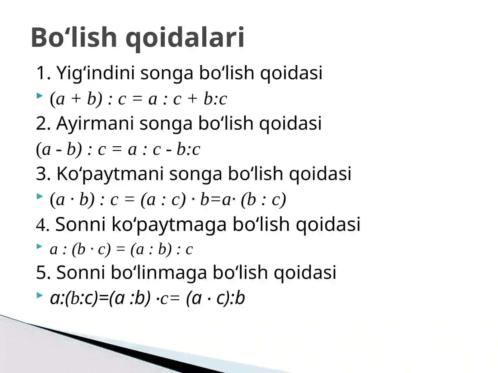 Boshlang'ich sinflarda bo’lishning og'zaki usullarini o’qitish metodikasi 3