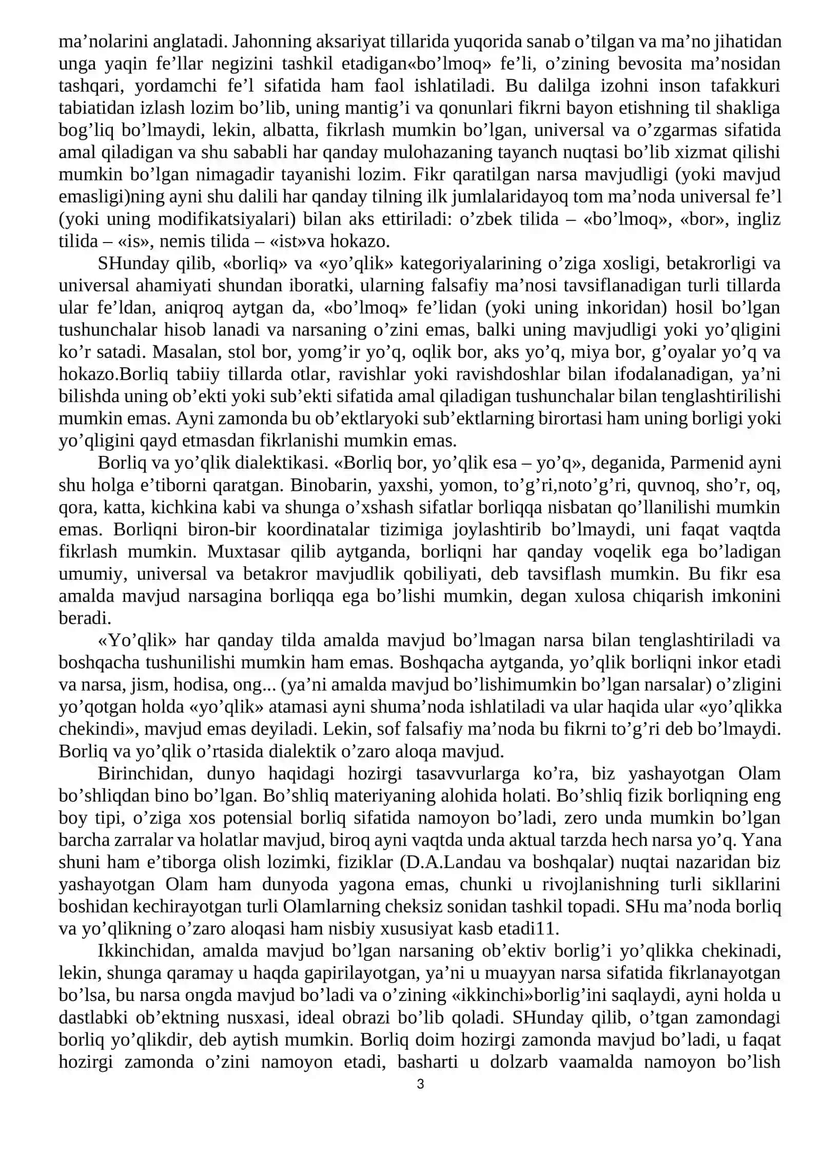 4-mavzu. Borliq (Ontologiya) va rivojlanish falsafasi 3