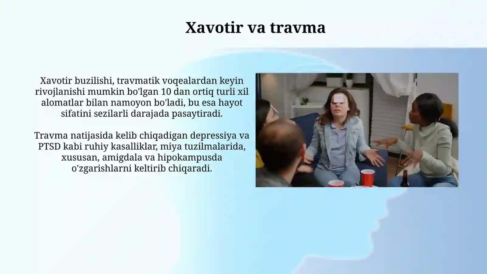 Jarohatlanish natijasida kelib chiqqan ruhiy buzilishlar. Neyroontogenetik buzilishga ta'rif bering 3