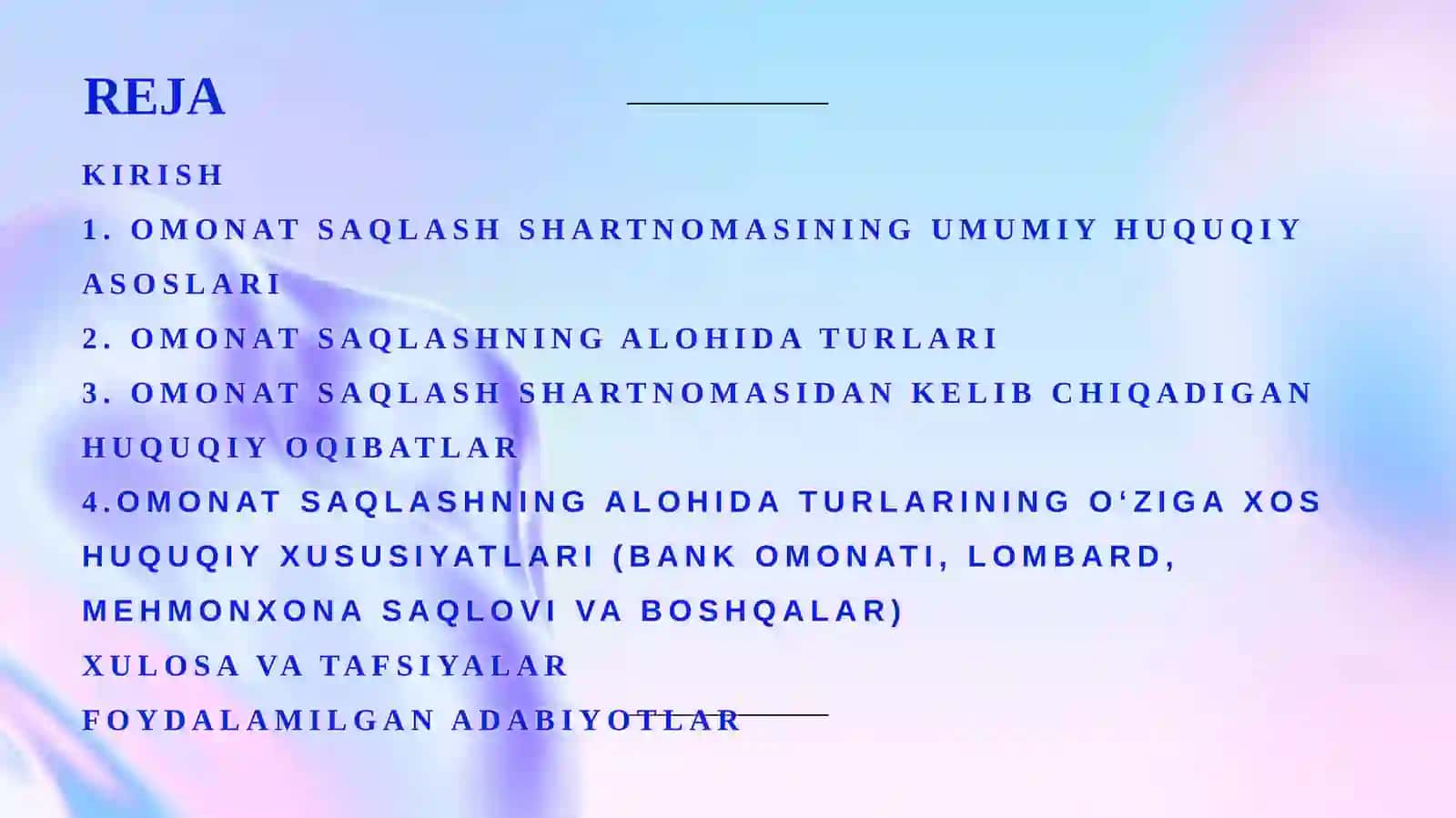 Omonat saqlashning alohida turlari 3