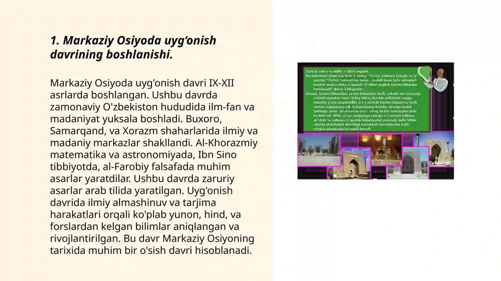 Markaziy Osiyoda uyg‘onish davrining boshlanishi 3