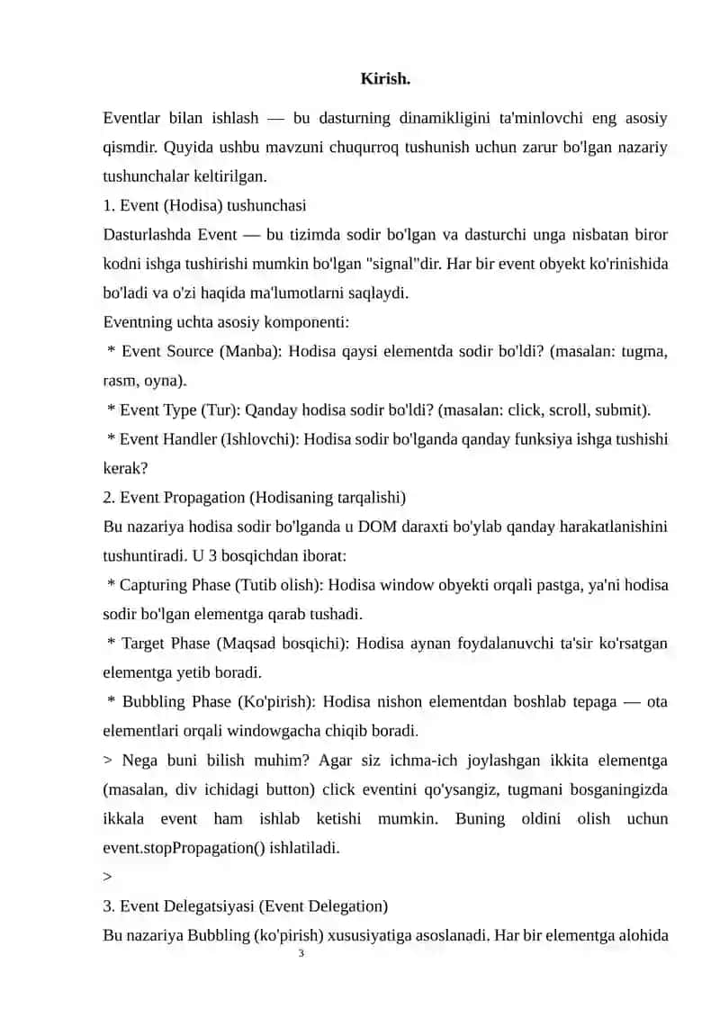 Event (hodisa)lar bilan ishlash 3