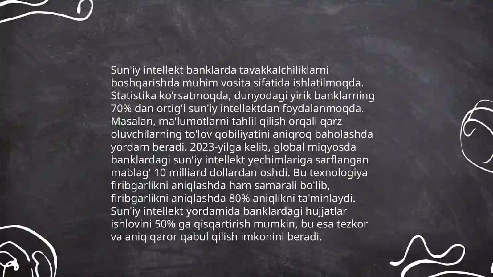 Bank moliya tizimida sun'iy intellektdan foydalanish 3
