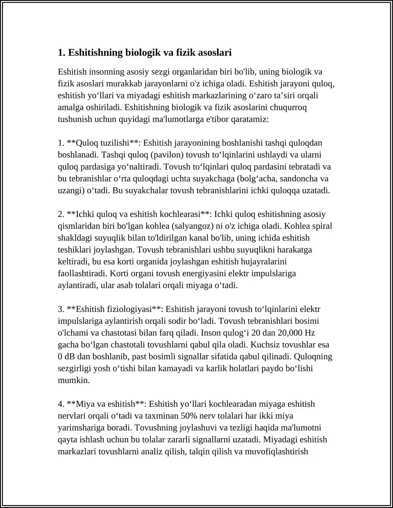 ESHITISH BIOFIZIKASI ELEMENTLARI. KOXLER IMPLANTSIYASI ASOSLARI 3