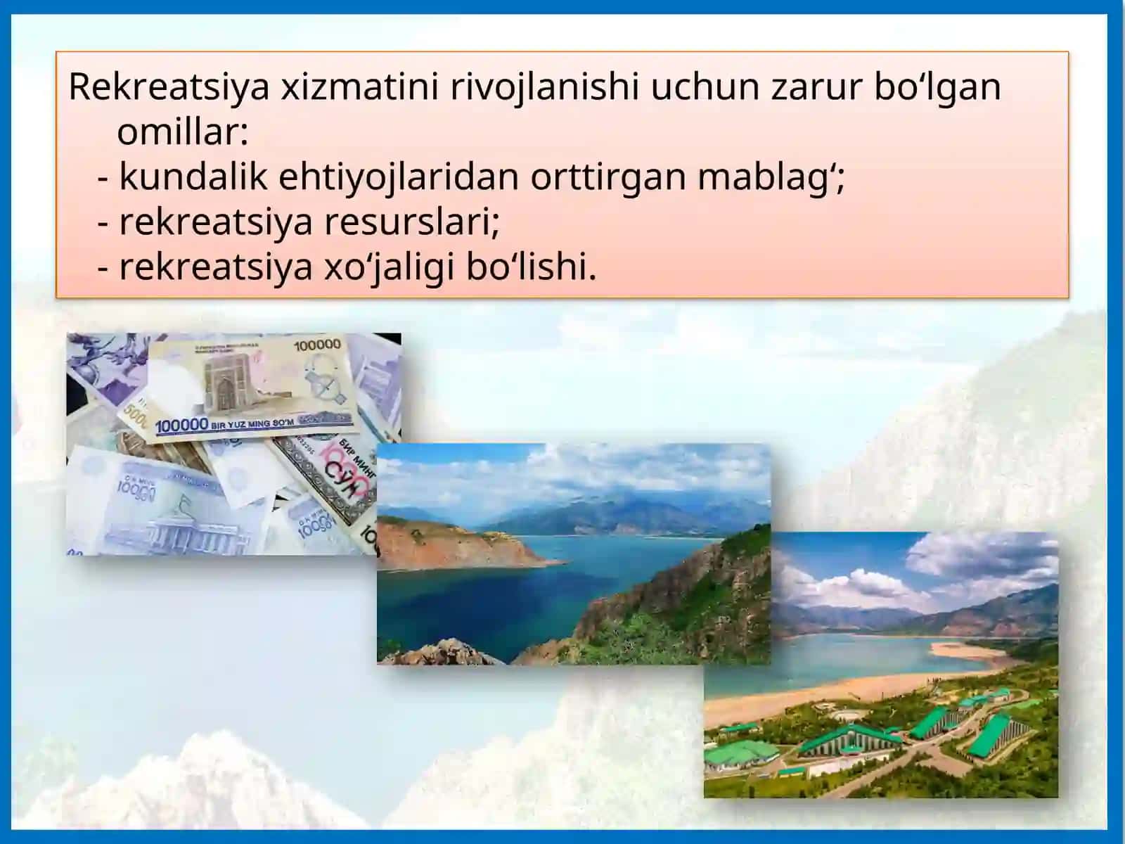O‘ZBEKISTONDARЕKRЕATSIYA VA TURIZM 3