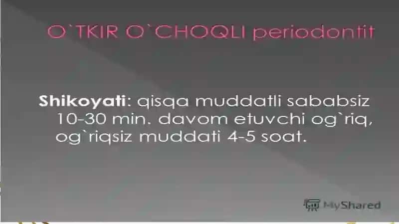 Klinik endodontiya fanidan tayyorlagan mustaqil ishi 3