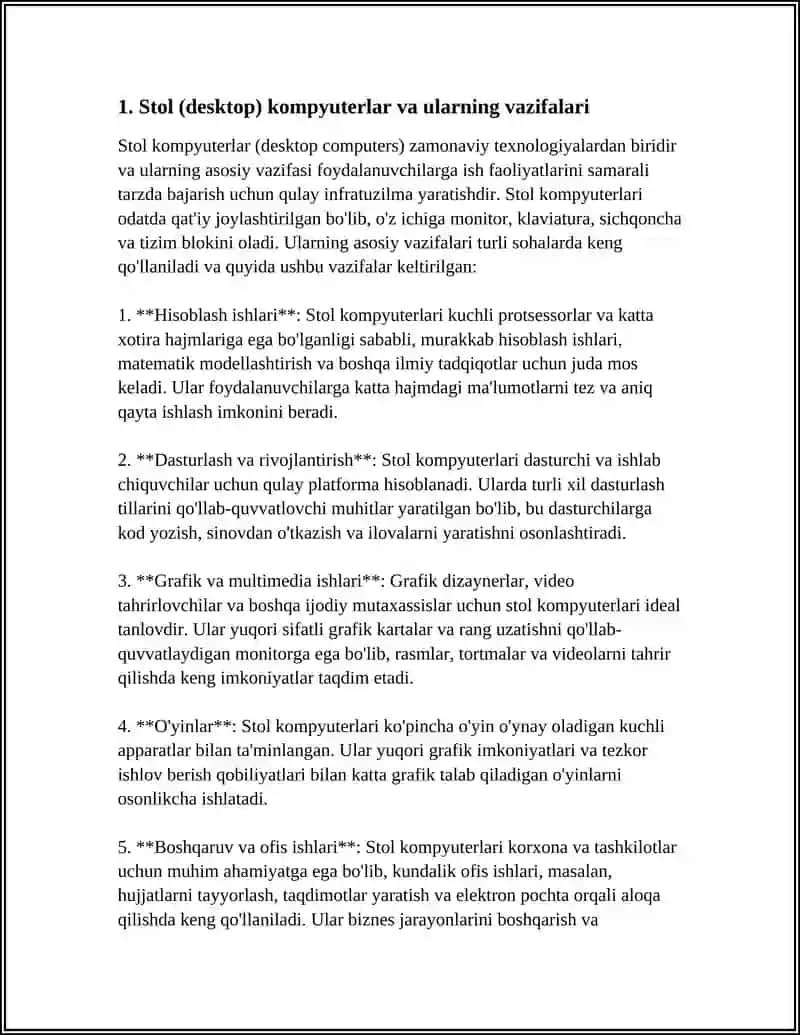 Stol kompyuterlar va ularning vazifalari 3