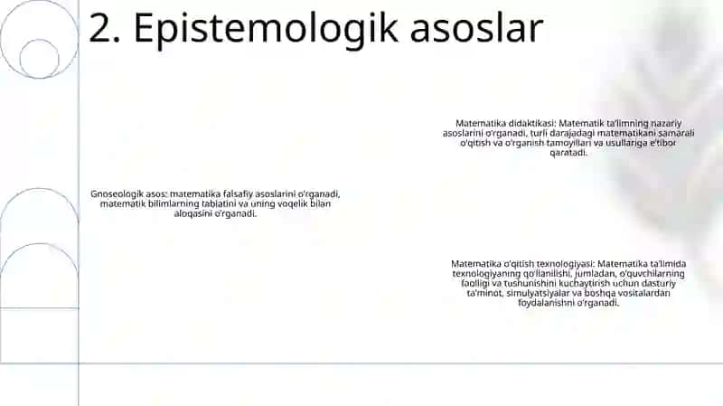 Matematik Tasavvurlarni Shakllantirish Nazariyasi Va Texnologiyalari Fanining Nazariy Asoslari 3