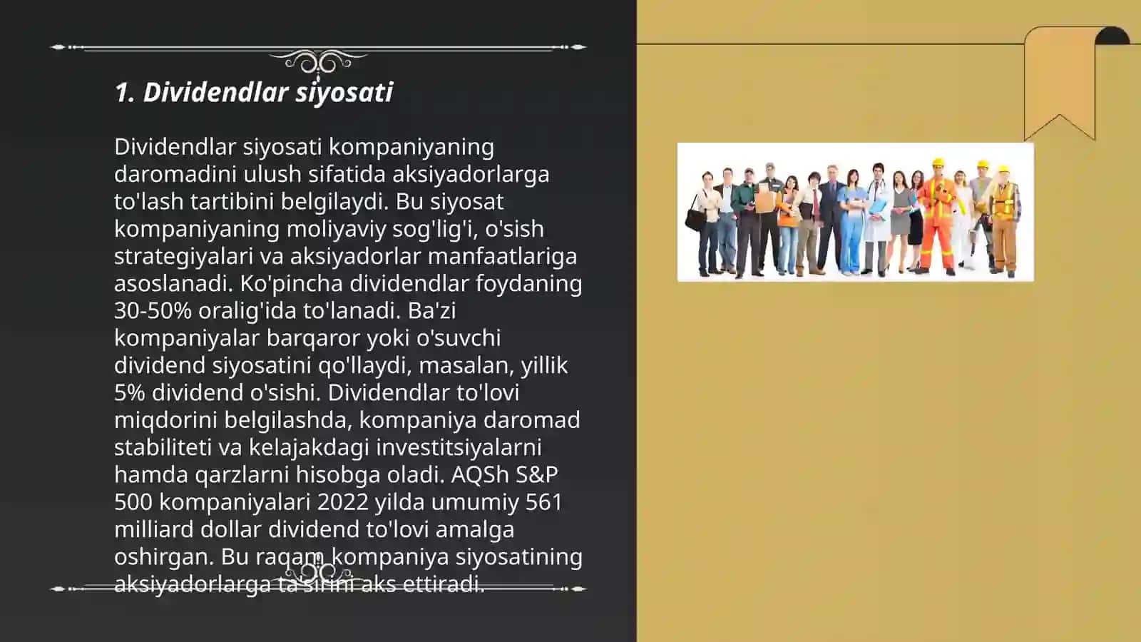 Dividendlar siyosati 3
