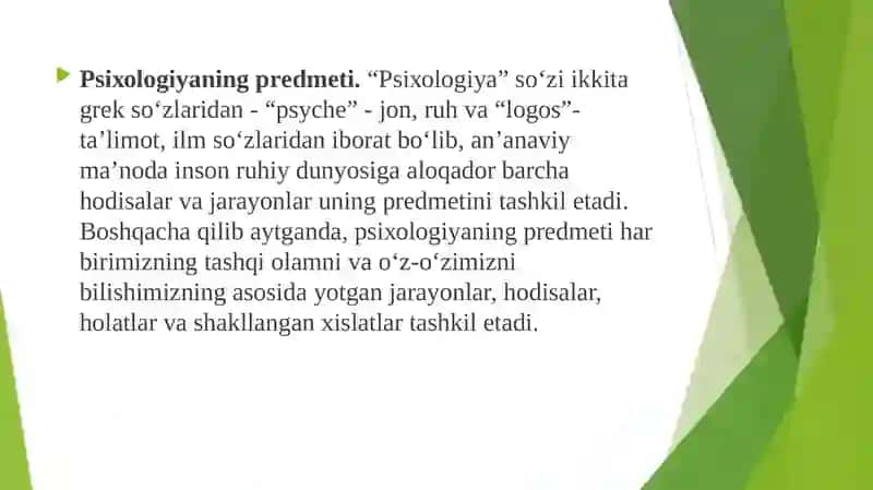 Psiхоlоgiya fanining predmeti va rivojlanish tarixi 3